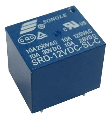 10 Pcs Mini Power Relay Songle 12v 10a Spdt 5 Pin