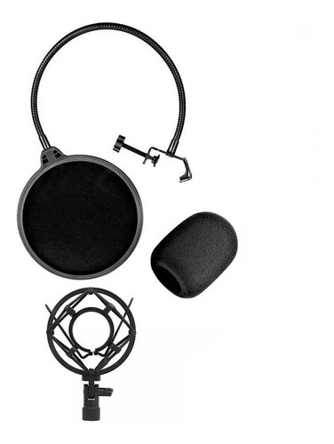 Microfono Con Brazo Estudio Condensador Live Broadcast Atrix Color Negro