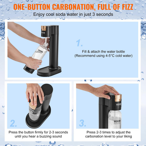 Máquina De Agua Con Gas Vevor Seltzer 1l Sin Bpa