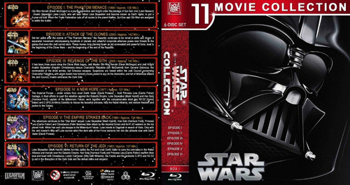 Star Wars Coleccion 11 Peliculas En Bluray. Audio Ing/latino