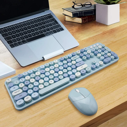 Mouse Y Teclado De Teclas Redondas De Pc | Inalambrico, A...