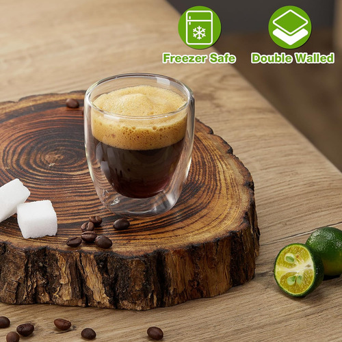 Juego De 4 Tazas De Espresso De Doble Pared (50% Mas Grue...