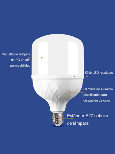 15w Foco Bala Super Led Maxima Potencia Industrial 1500lm Blanco Frío