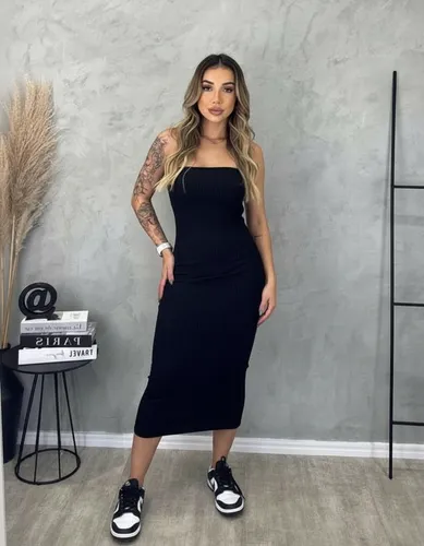 Vestido Midi Tomara Que Caia Canelado Elegância E Conforto