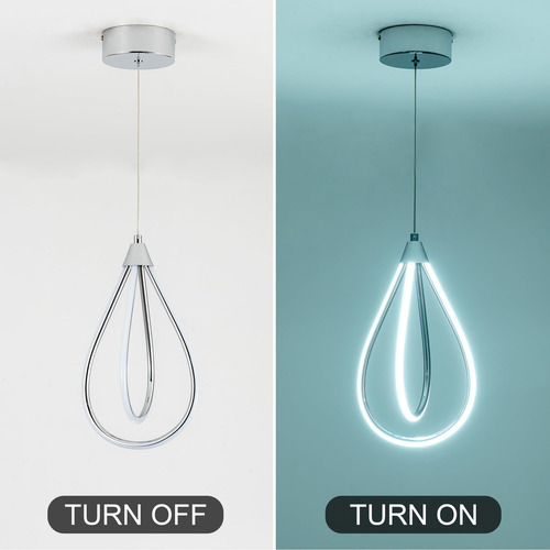 Lámpara Colgante Led Cromada Ajustable Para Cocina