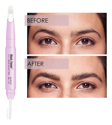 Lápiz De Cejas - Pluma Negra De Doble Punta Para Cejas Y Láp