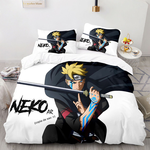 Funda De Edredón Naruto Uzumaki, Juego De Ropa De Cama Indiv