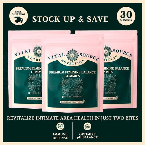 V Gomas Vital Source Feminine Balance Gummies Abacaxi
