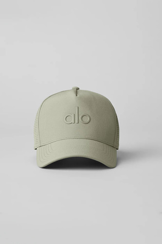 Alo Yoga Gorra Performance District Trucker Original Verde Limón Talle Unico Performance District