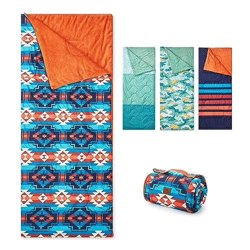 Cozy Bliss Puffy Camping Blanket Beach Mat Sleeping Bag 3 In