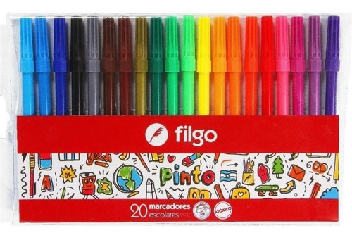 Marcador Escolar Filgo Pinto 2210 Largo X20 Colores Al Agua