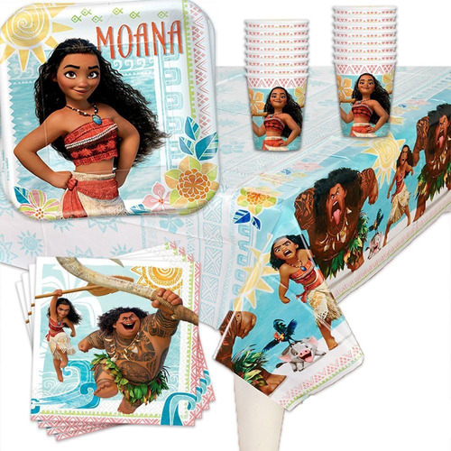 Disney Moana Birthday Party Pack (tazas, Mantel, Platos...