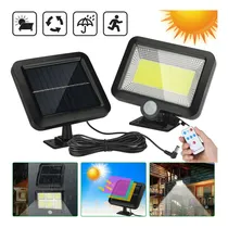 Comprar Lámpara Solar Para Pared Recargable Lámpara Solar Exterior Pared Con Sensor 128COB 3modos+remoto