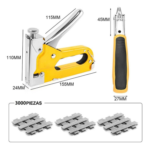 Engrapadora Tipo Pistola For Tapiceria Con 3000 Grapas T
