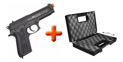 Pistola Airsoft Spring Taurus Pt92 Slide Metal 6mm + Case