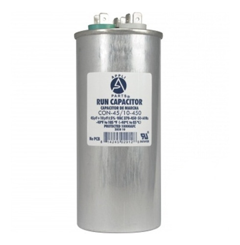 Capacitor Trabajo Aire Acondicionado 45+10 Uf Mfd 370-450vac