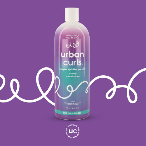 Crema Para Peinar Rizos Modeladora Cabello Urban Curls 960ml