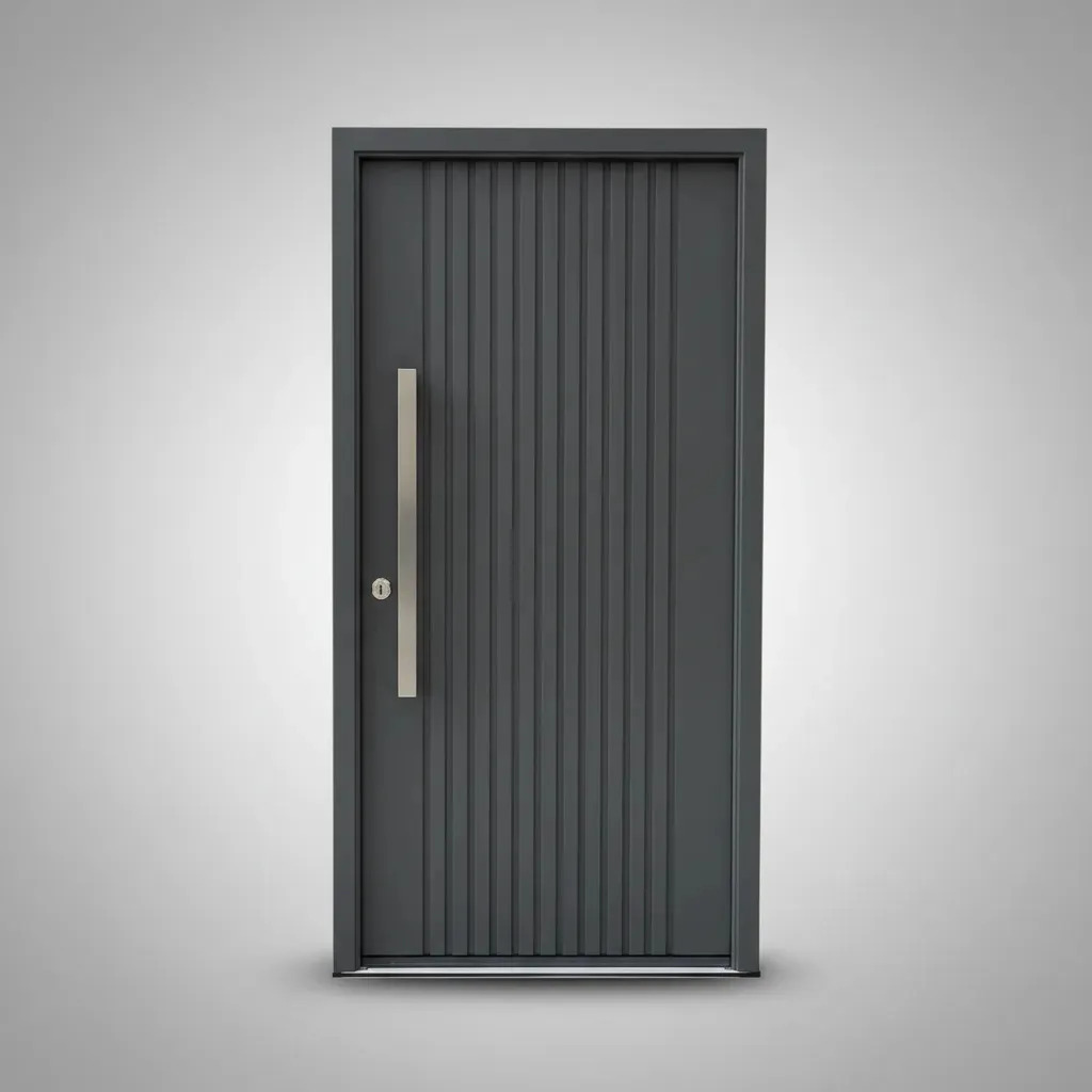 Puerta Seguridad Oblak Eterna Pvc Color Nogal 1121 90x200 Grafito