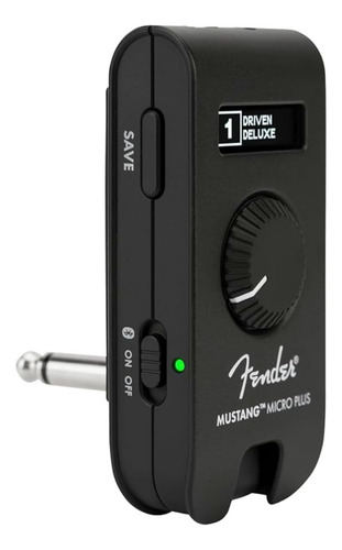Amplificador Fender Mustang Micro Plus Audifonos Recargable Color Negro