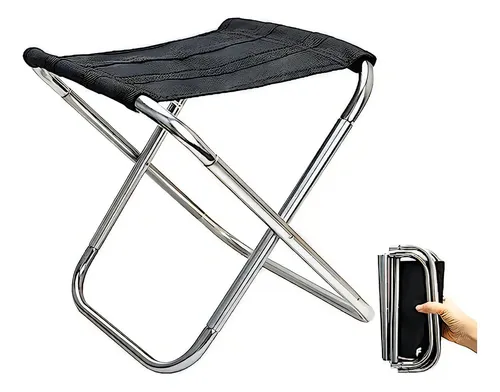 Cadeira Dobrável Portátil Tomate MCC-P001 Preto P/ Camping Pesca