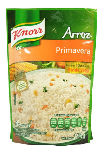 Arroz Instantáneo Knorr Primavera Con Vegetales 155 Gr