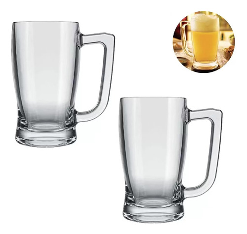 Kit 2 Canecas De Vidro Cerveja Chopp 340ml Taberna Nadir