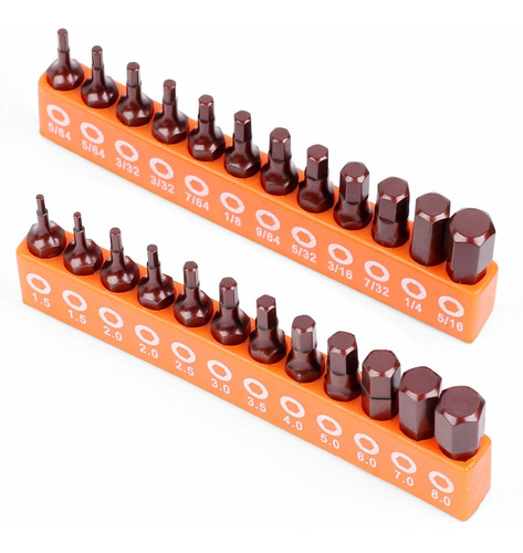 Amartisan 24-piece Hex Head Allen Wrench Drill Bit Set Metri