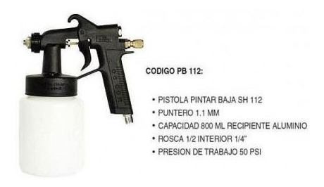 Pistola Pintar Baja V-101 - Pb112 - Ynter Industrial 
