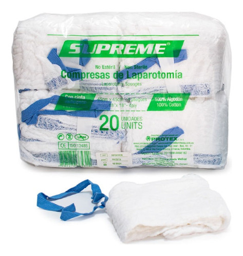 Compresa Laparotomia Supreme No Esteril X 20und