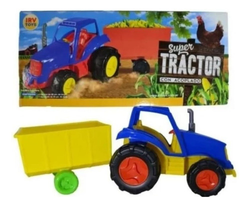 Super Tractor Con Acoplado De Irv Toys Plastico 