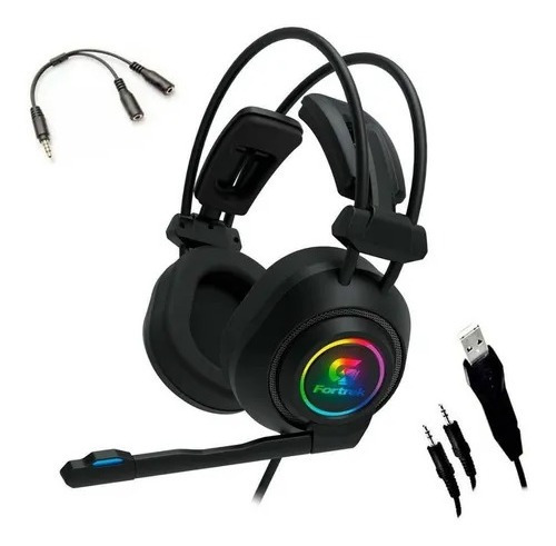 Fone Headset Gamer Rgb Vickers Pc Celular Ps4 Xbox Fortrek