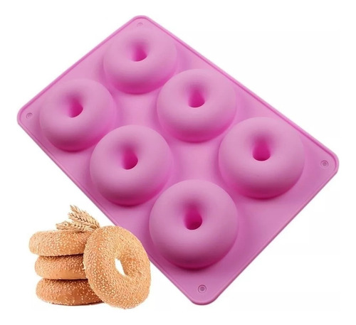 6 Moldes Para 6 Donas De Silicona Flexibles Y Antiadherente Aleatorio