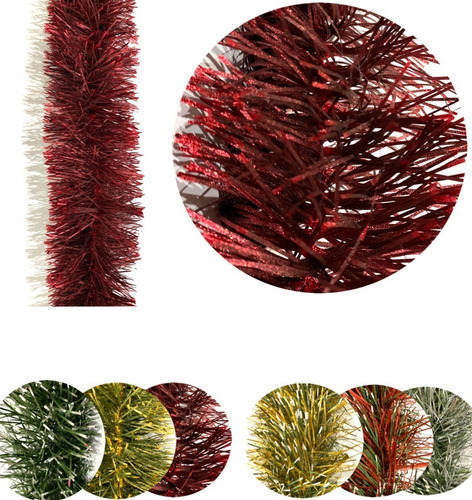 Imagen 4 de 10 de Boa Navideña Tupida Gruesa 2mts X 12,5cm Arbolito Navidad