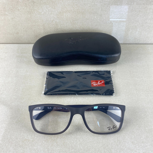 Gafas de grado Ray-ban Rb 7027l de 56 mm rectangulares para hombre, color gris translúcido, azul mate