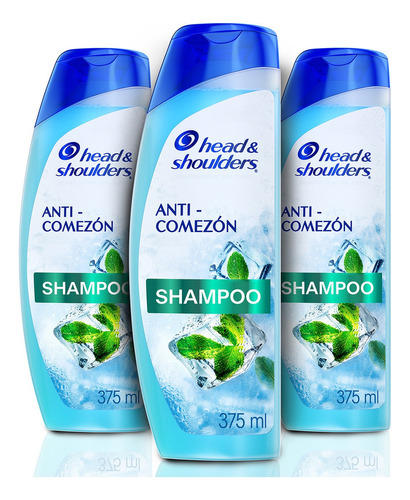 3 Pack Shampoo Head & Shoulders Anti-comezón 375 Ml