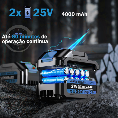 Motosserra Elétrica Portátil + Extensor 3 Metros 1000w Mihayu