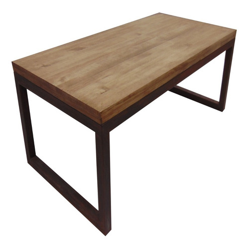 Mesa De Centro Alta - Estructura Metal & Tapa En Madera