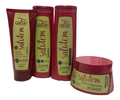 Kit Shampoo, Condicionador, Mascara, Leave-in Salutem Dalsan