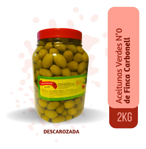 Aceitunas Verdes Descarozadas N° 0  X 2kg De Finca Carbonell