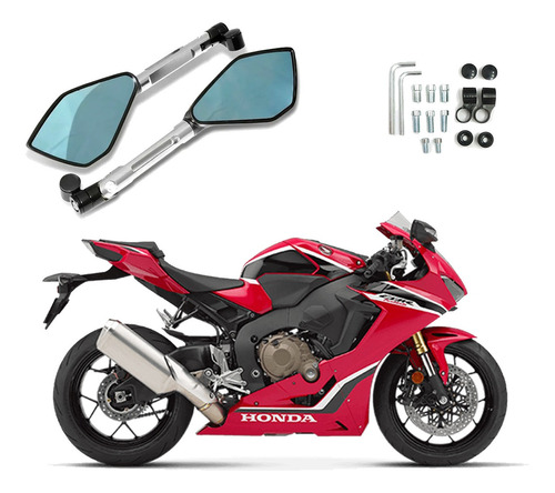 Retrovisor Esportivo Stallion Prata Moto Honda Cb 1000r 2015