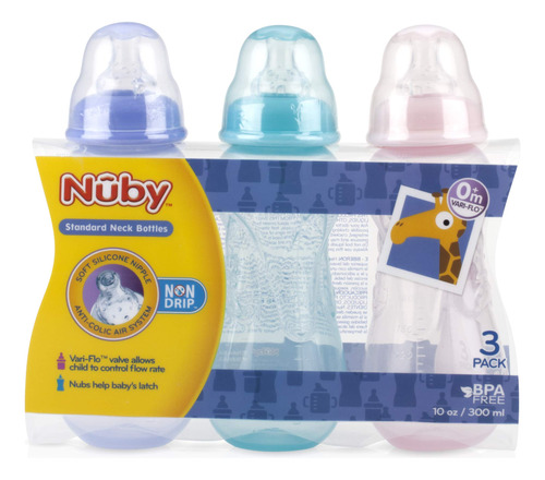 Nuby Botella De Cuello Ancho De 3 Etapas Sin Goteo A Taza, 8