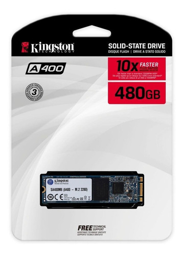 Imagen 3 de 3 de Disco sólido SSD interno Kingston SA400M8/480G 480GB verde