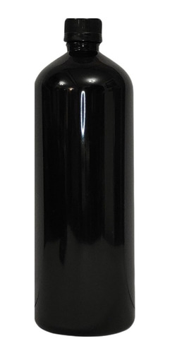 Botella Pet Negra 1000 Ml Con Tapa Inviolable 70 Pzas