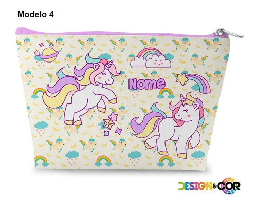 Imagem 5 de 5 de Kit 10 - Necessaires Personalizado Tema: Unicornio