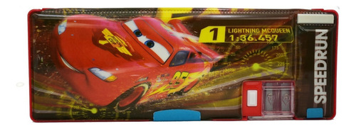 Lapicera Cars Speedrun Con Sacapuntas Estampado Roja Ruz Color Rojo