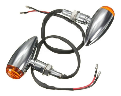 Pisca Seta Moto Custom, Cafe, Bobber Universal Cromado - Par