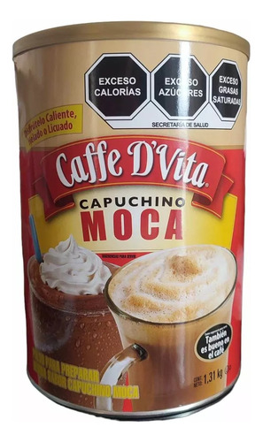 Caffe D'vita Polvo Para Capuchino Moca Caliente O Frío 1.3kg