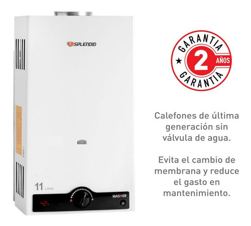 Calefont A Gas Glp Splendid 11 Lts Blanco