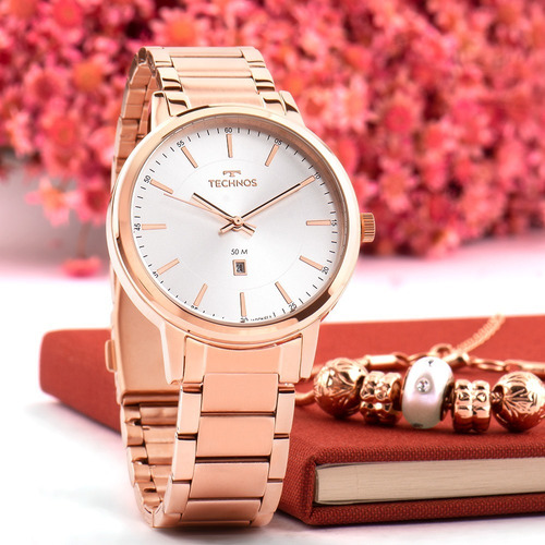 Relógio Feminino Technos Boutique Rosê 2015cdn/4k