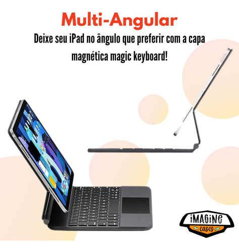 Case Keyboard Slim Encaixe Magnético Para iPad Pro M4 13